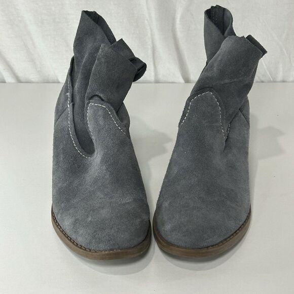 Carlos Santana Gray 38 EU 8US Suede Leather Leighton Slouchy Ankle Booties - Picture 2 of 7